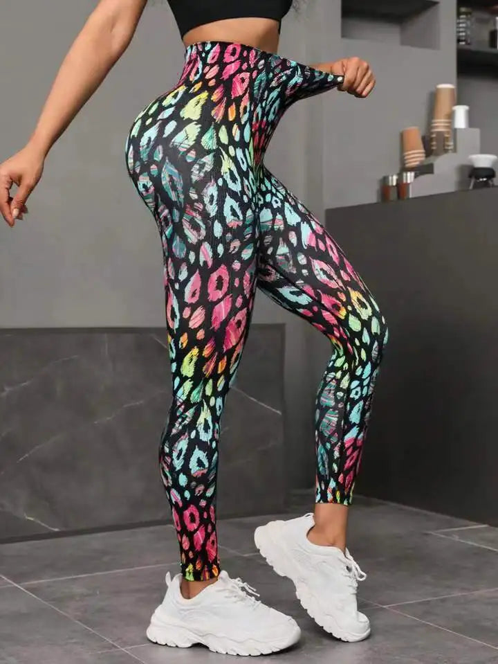 3D Print Tie Dye Sports Pants Women Seamless Leggings High Waist Fitness Push Up Leggings Gym Clothing Workout Tights