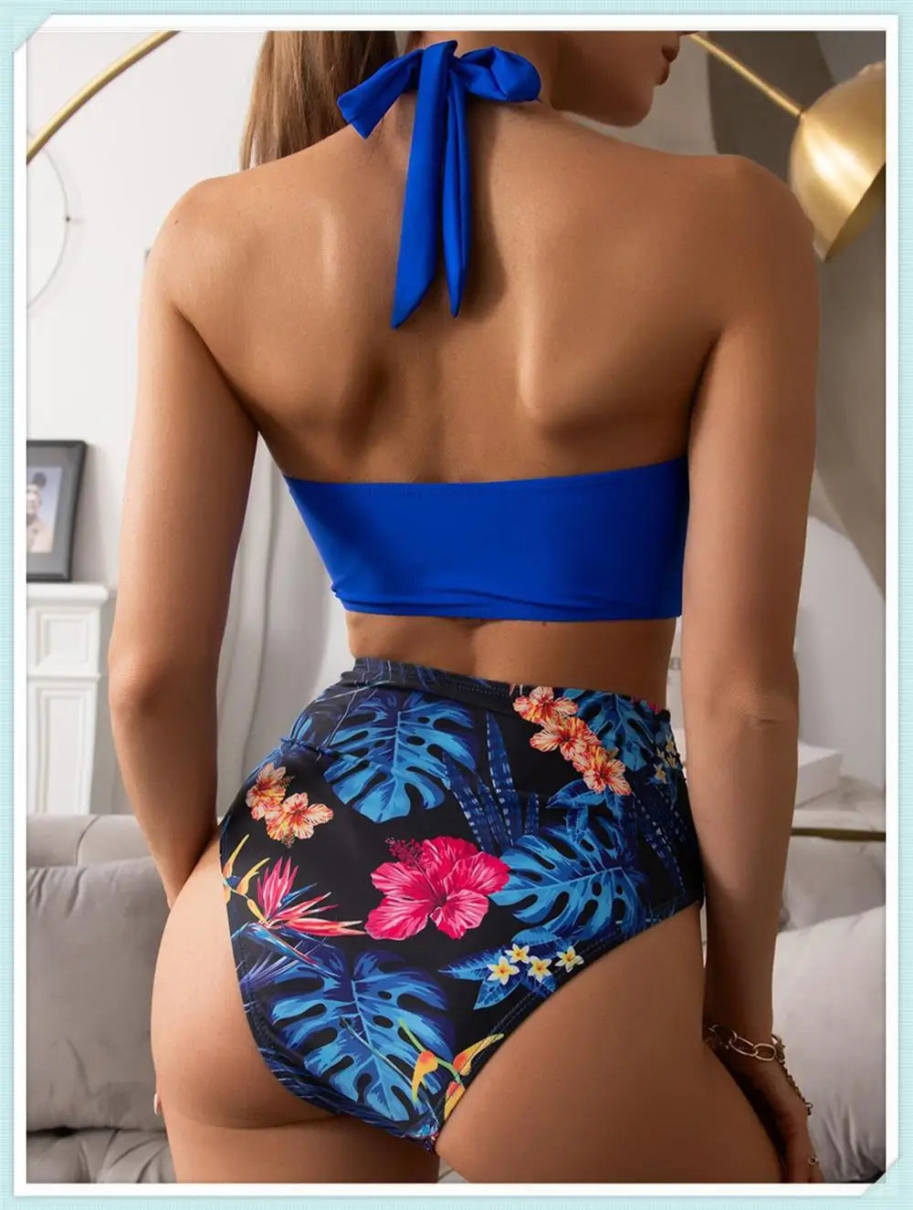 Push Up Swimsuit Women High Waist Bikini Set Butterfly Print Swimwear Female Padded Bathing Suit Swimming Beachwear Summer