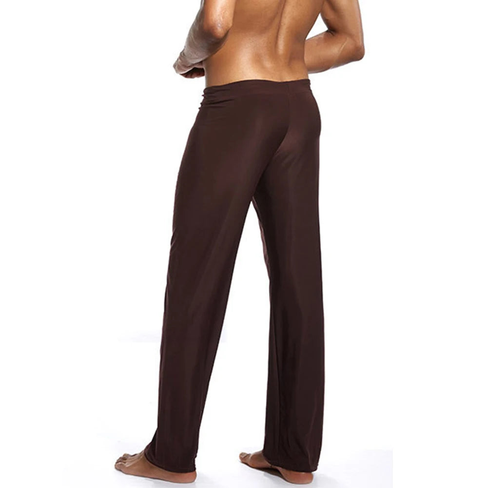 Casual Men's Yoga Drawstring Elastic Pants Sports Gym Active Wide Leg Solid Color Baggy Sweatpants Jogger Pant Trousers Clothing