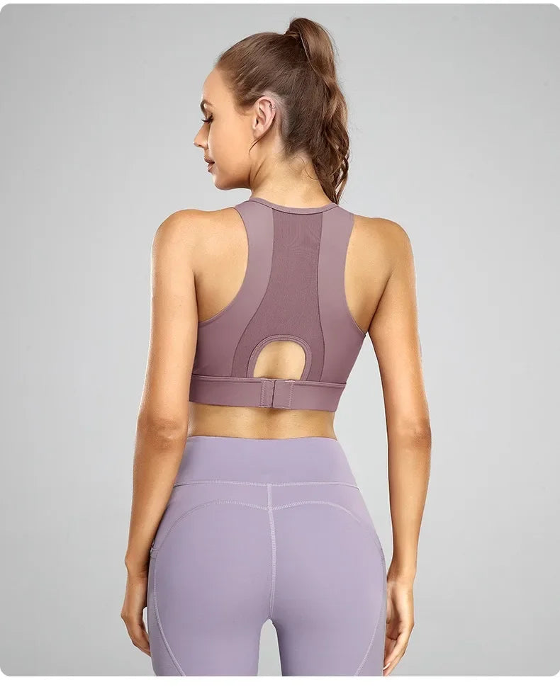 PofyBofy Bounce Control Running Crop Bra Shockproof Yoga Crop Top Running Crops Build-in Sports Crops Gym Bras Fitness Active