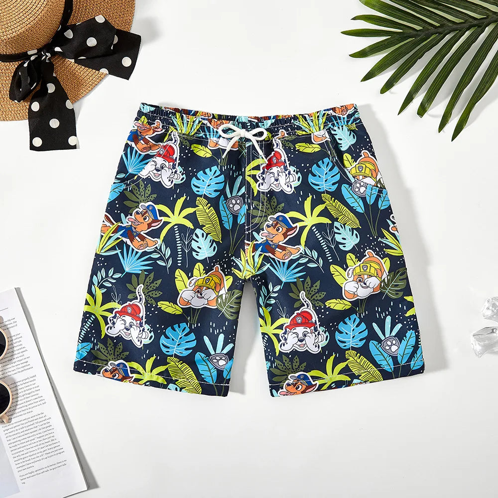 5-14Years Boys Cartoon Swimming Trunks Teen Boys Soft Beach Pants Holiday College Children's Beach Shorts