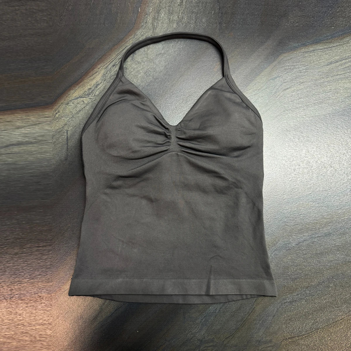Longline Strappy Top Women Halterneck Yoga Top Shirts Seamless Workout Gym Top Fitness Sweatshirts Gym Clothing