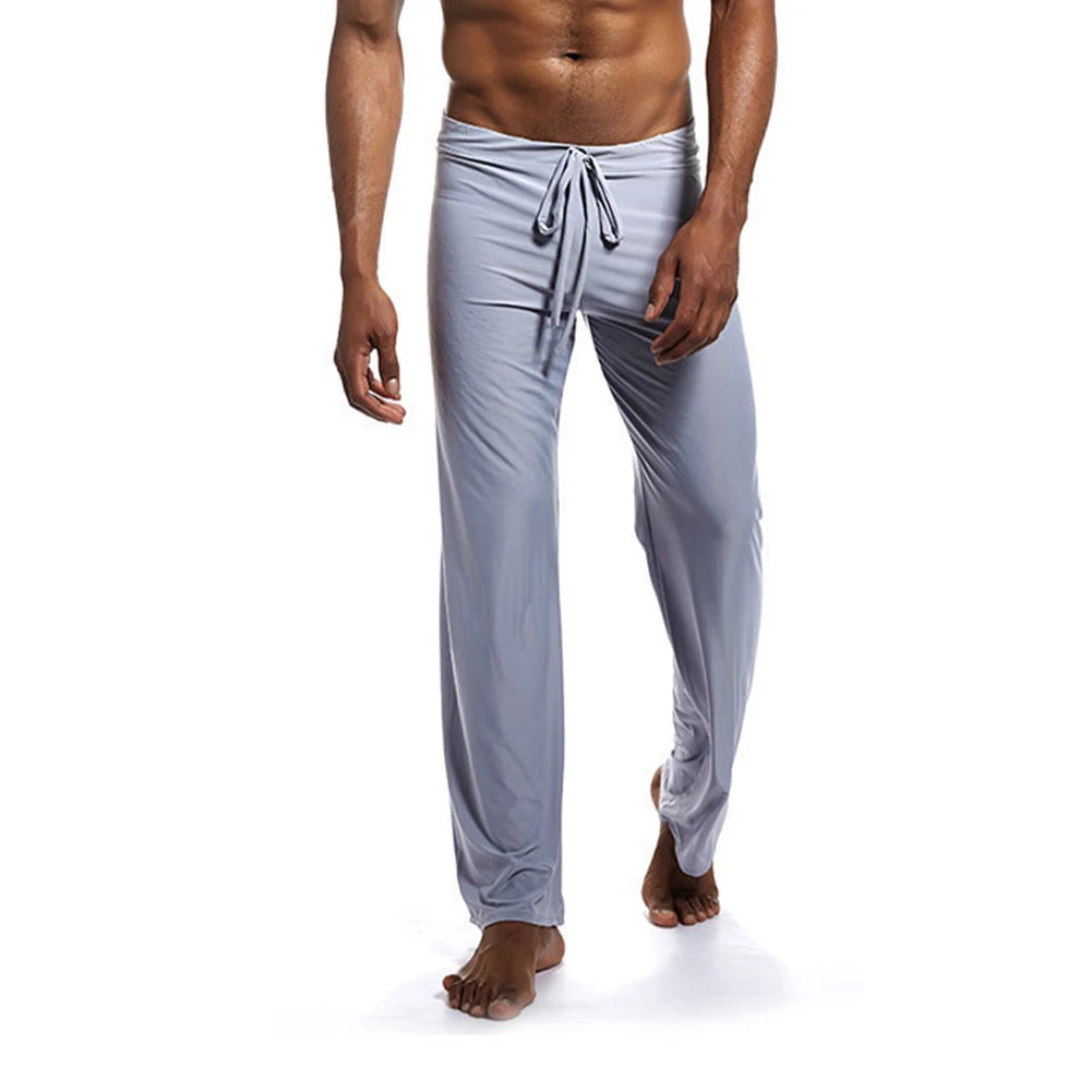 Casual Men's Yoga Drawstring Elastic Pants Sports Gym Active Wide Leg Solid Color Baggy Sweatpants Jogger Pant Trousers Clothing