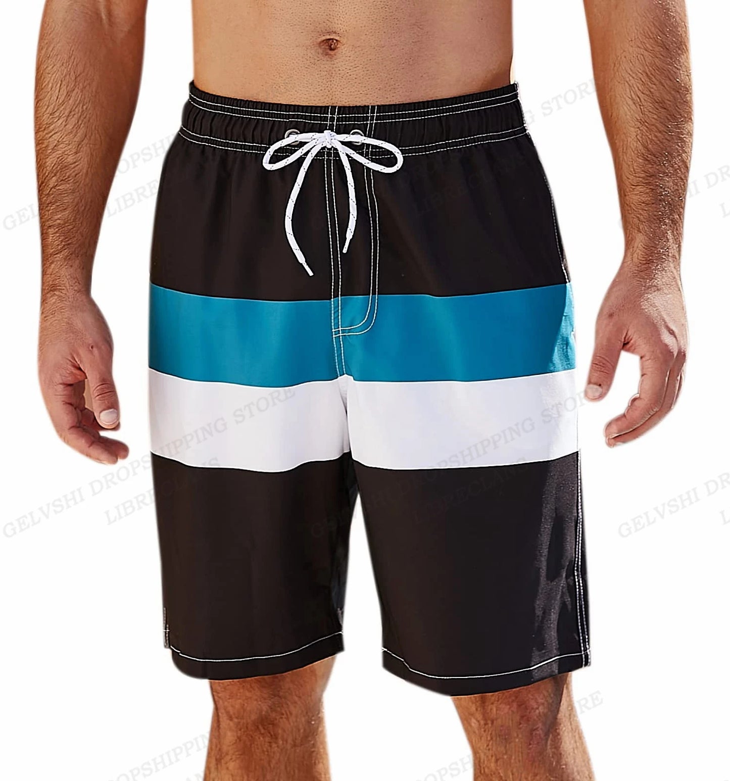 Men's Swimming Shorts Stripe 3d Surfing Board Short Kids Beach Shorts Men Swim Trunks Masculina Sports Fitness Pants Boy Briefs