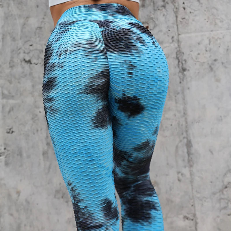 Tie-dyed Yoga Pants Women Slim High Waist Hip Lifting Tights Running Breathable Fitness Pants