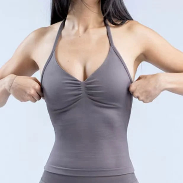 Longline Strappy Top Sports Yoga Vest Underwear Women's Fitness Top Gym Beautiful Back Bra Running Workout Halter