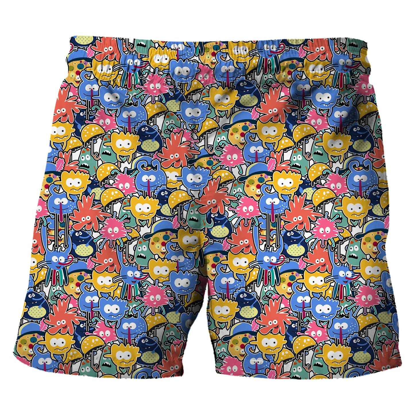 Children's Cartoon Beach Short Pants Summer Boys' Swimming Trunks Casual Funny Emojis Graphic Shorts Kids' Daily Loose Wear