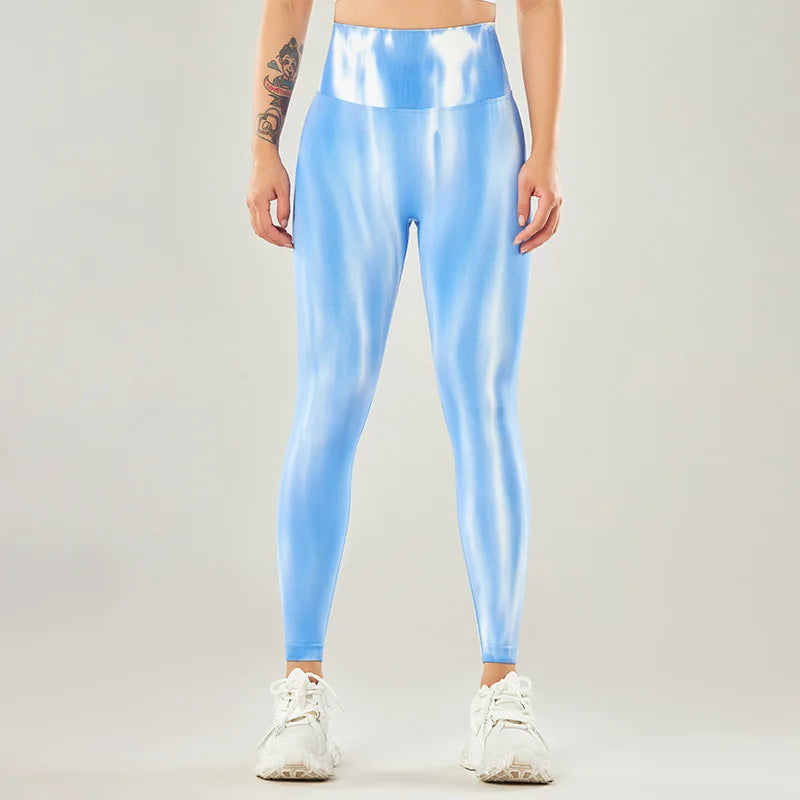 Tie-dye Seamless Leggings Gym Yoga Women's Pants Fitness Sport Tights Breathable Elastic High Waist Women Clothing
