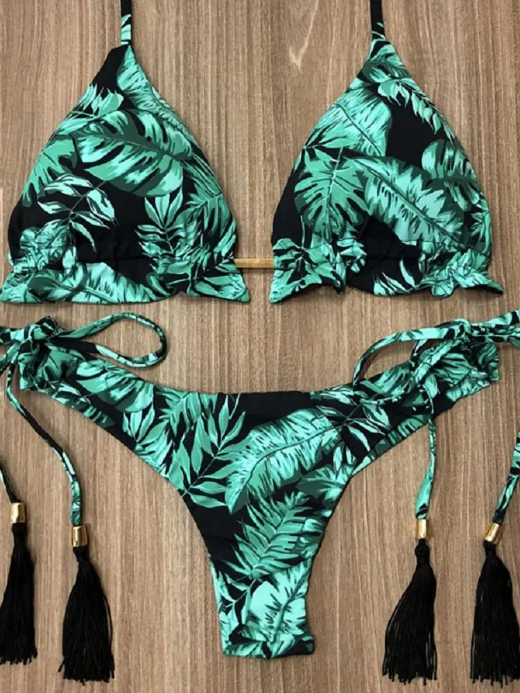 Bikinis Set Women Swimsuit Bandage Two-Piece Swimwear Brazilian Biquínis Beachwear Bathing Suit