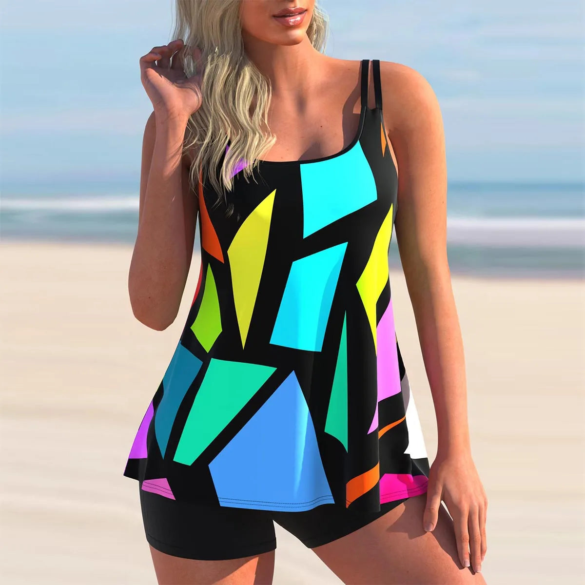 Tankini Plus Size Swimwear Women Bikini Set Woman Swimsuit Two-Piece Bathing Suit Beach Wear Swimming Suit Monokini S-5XL