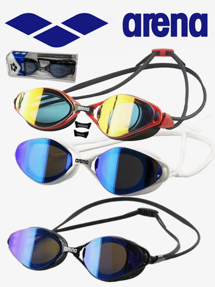ARENA professional waterproof and anti fog high-definition adult swimming goggles silicone swim cap