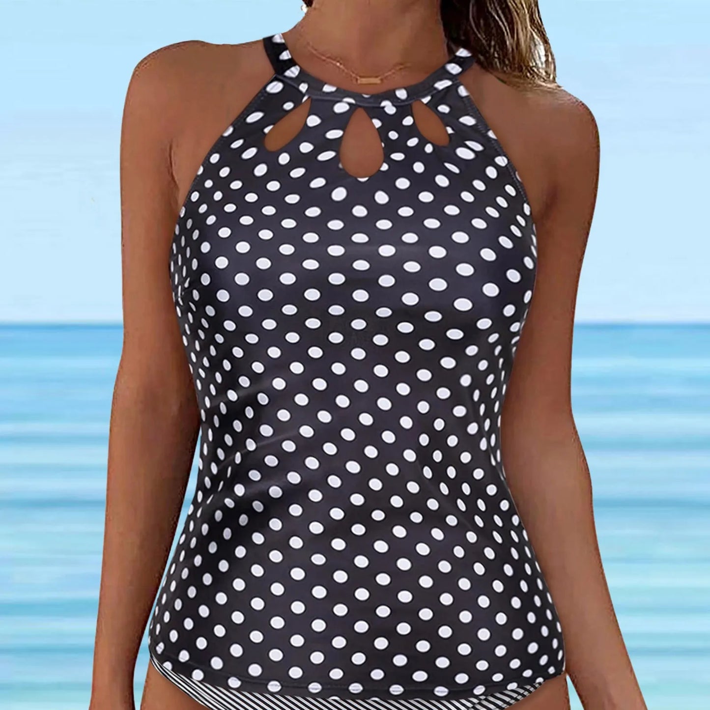 Women Retro Flower Printed Lace Up Swimwear Tankinis Tops Underwire Full Coverage Bikini Top Sleeveless Push Up Bikini