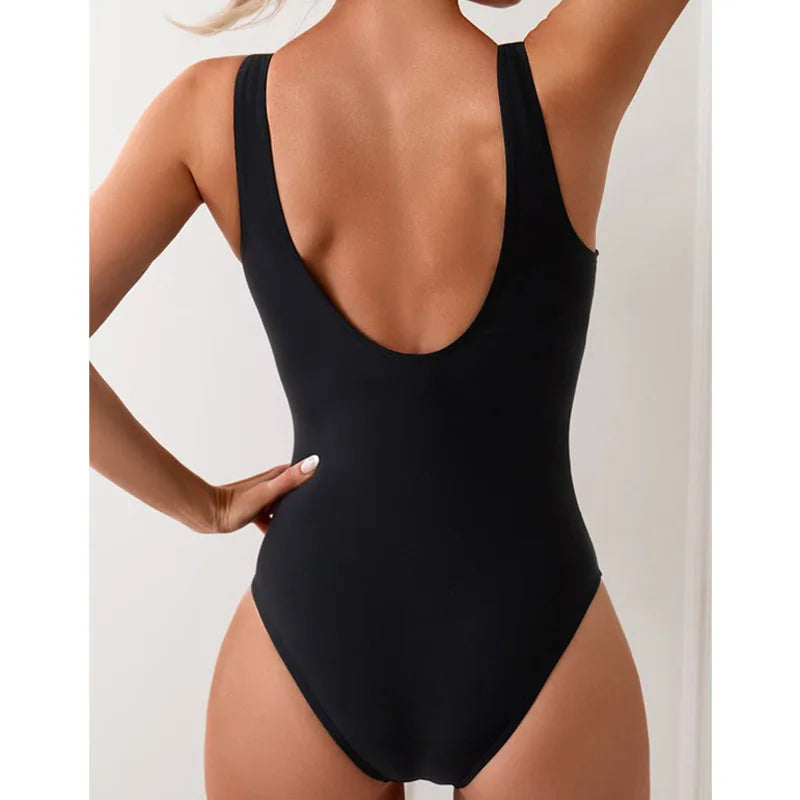 Striped One Piece Swimsuits Closed Women's Swimwear Sports For Swimming Wear Body Bathing Suits Beachwear Pool Bather