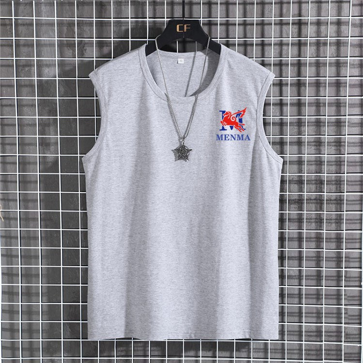Plus Size Men's Sleeveless T-shirt Oversized Loose Solid Color O-Neck T-shirt XL-12XL/60-180KG