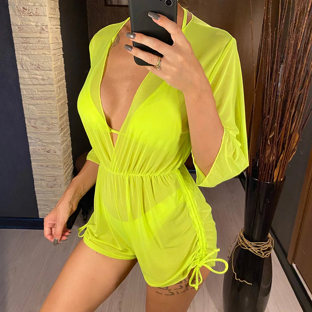 3 PCS Halter Bikini Women Swimwear Female Swimsuit Three-pieces Bikini set With Cover Up Bather Bathing Suit Swim Lady