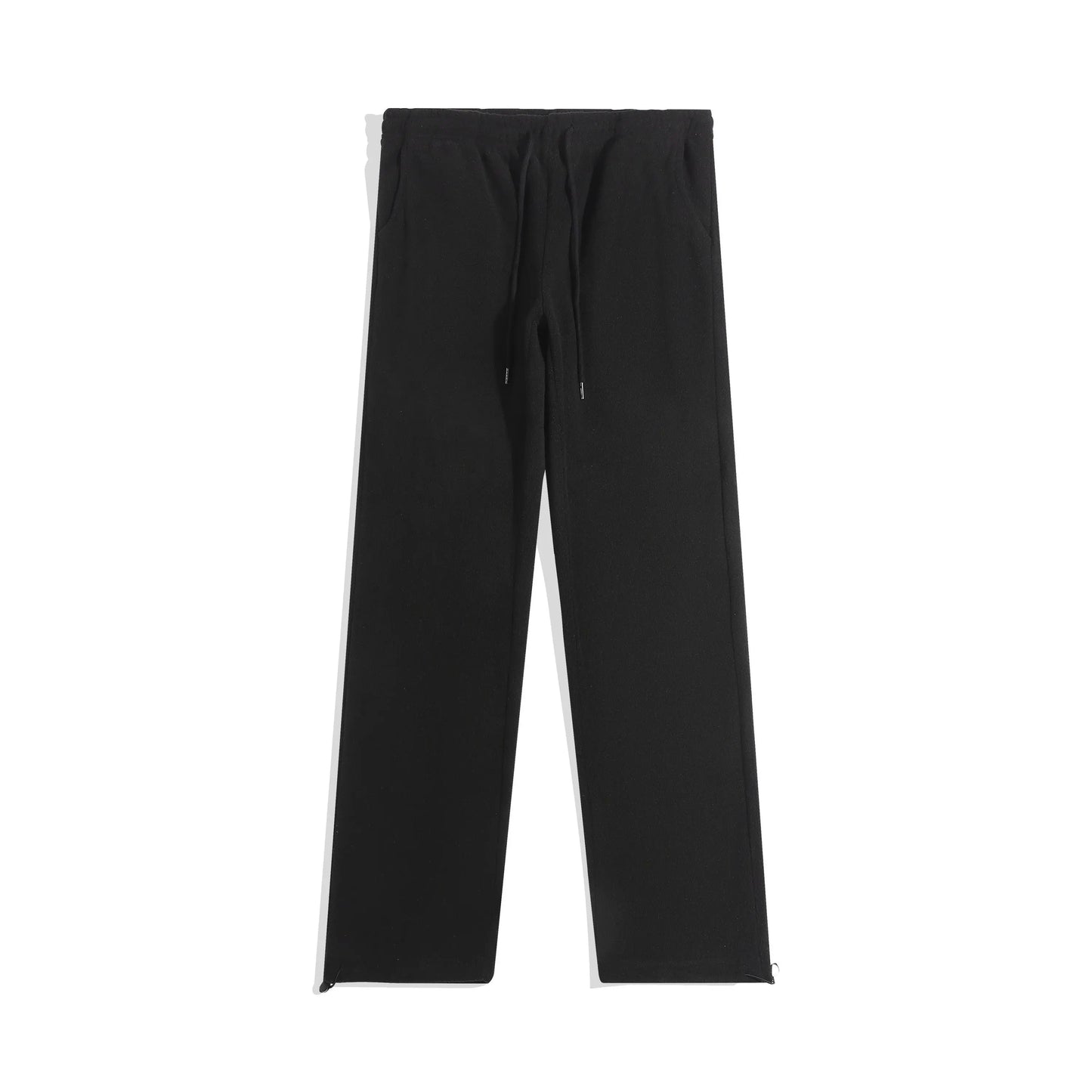 Men's Fleece Vintage Thick Winter Casual Fleece Pants Men Wide legs Baggy Warm Sweatpants Male Drawstring