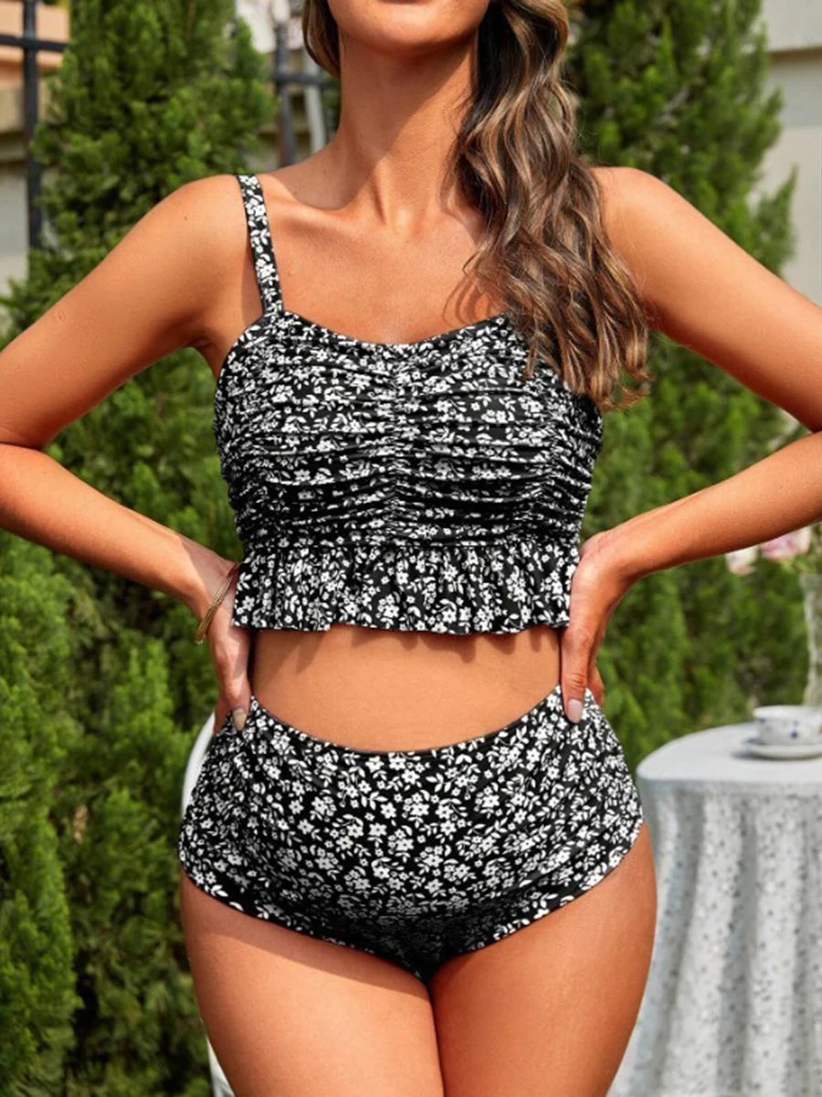 High Waist Bikini Ruffle Pregnant Swimsuit Women Two Pieces Swimwear Female Bathers Bathing Swimming Swim Suit Beachwear