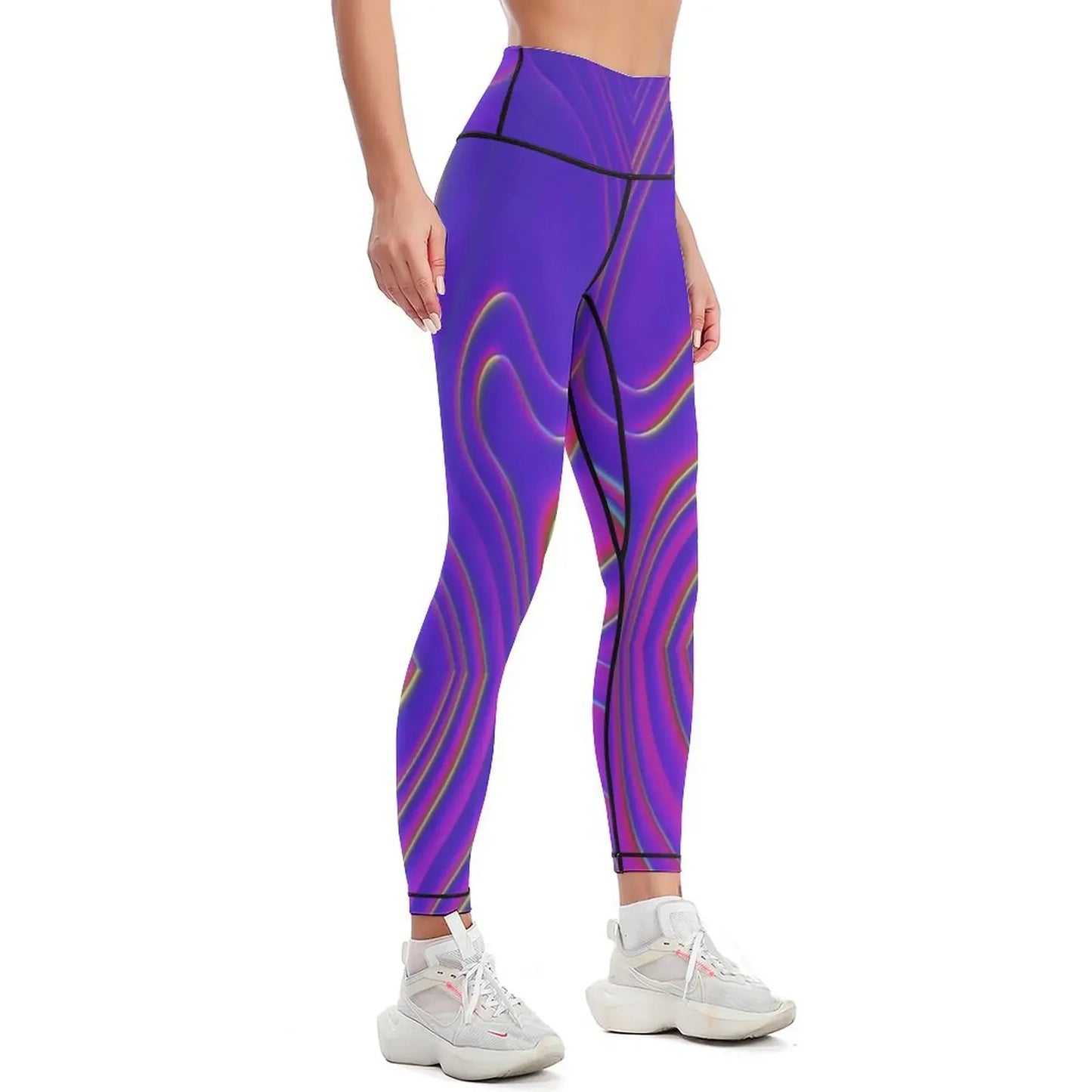 Transverse Line Design Leggings sport pants Women's push up Womens Leggings