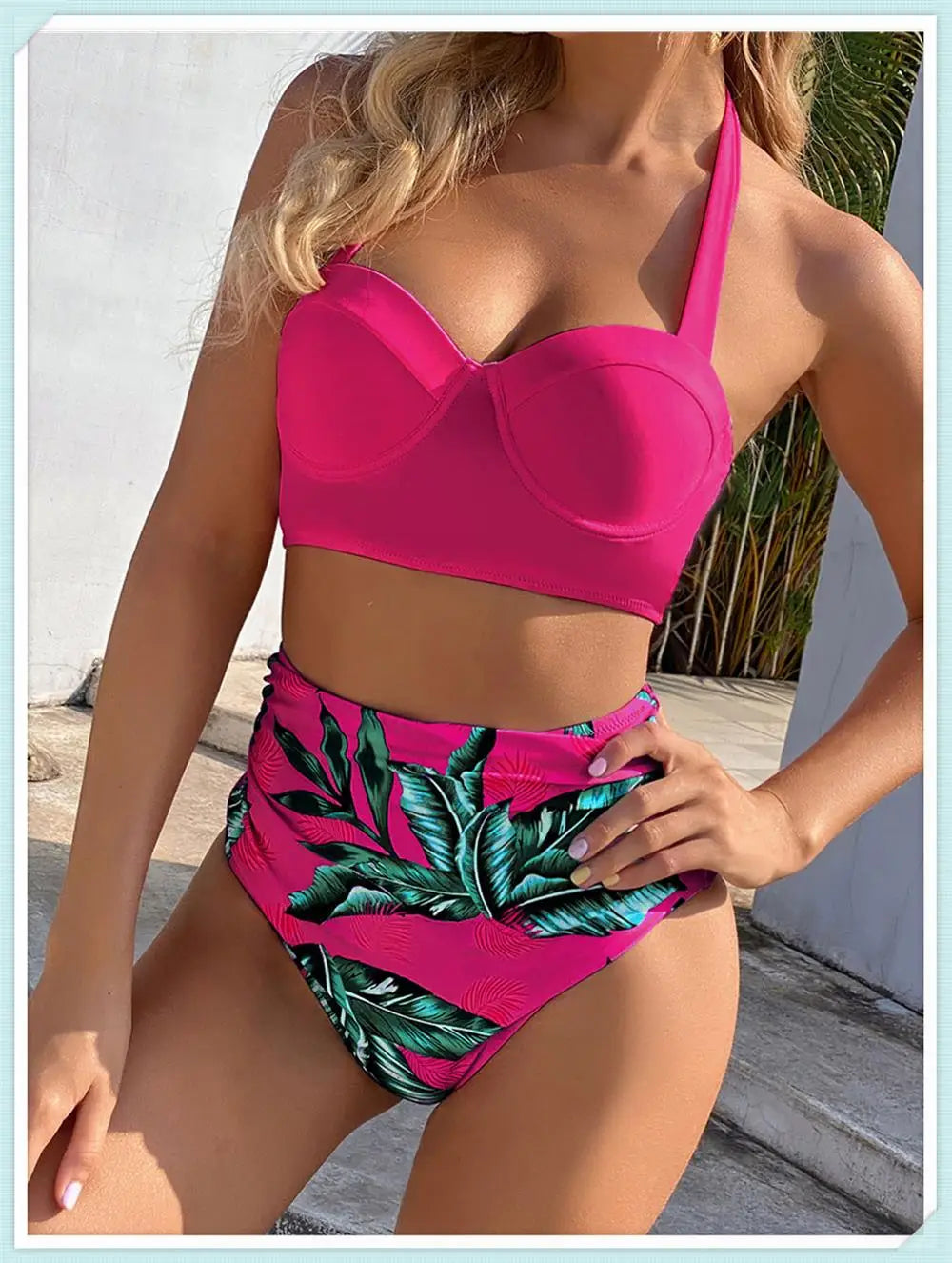 Push Up Swimsuit Women High Waist Bikini Set Butterfly Print Swimwear Female Padded Bathing Suit Swimming Beachwear Summer
