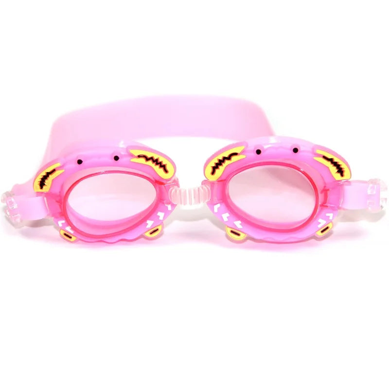 Professional Swimming Goggles Girl Cartoon Swim Glasses with Ear Plug Waterproof Anti Fog Swim Eyewear For Children Kids Gifts
