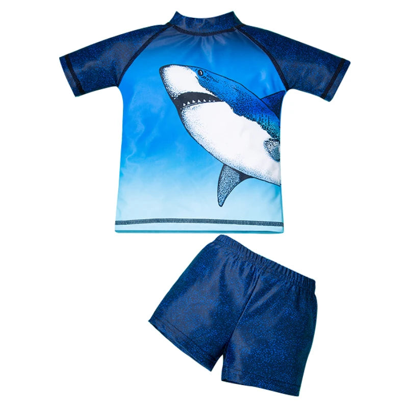 Kids' Cartoon Print Two-Piece Swim Set
