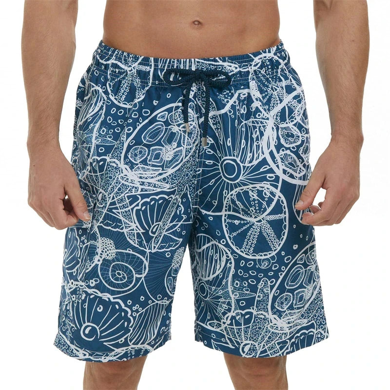 3D Print Casual Fashion Mens Beach Shorts Hawaii Vacation Swim Trunks For Men Floral Short Pants Board Shorts