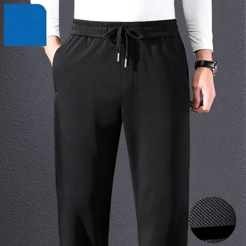 Big Size Men Sports Straight Pants Streetwear Fashion Spring Summer Loose Male Clothing Elastic Waist All-match Casual Trousers