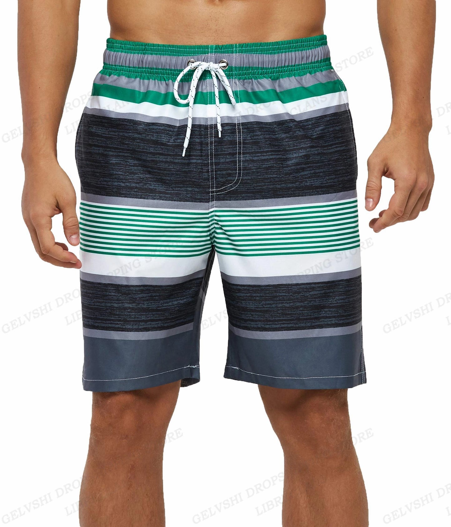 Men's Swimming Shorts Stripe 3d Surfing Board Short Kids Beach Shorts Men Swim Trunks Masculina Sports Fitness Pants Boy Briefs
