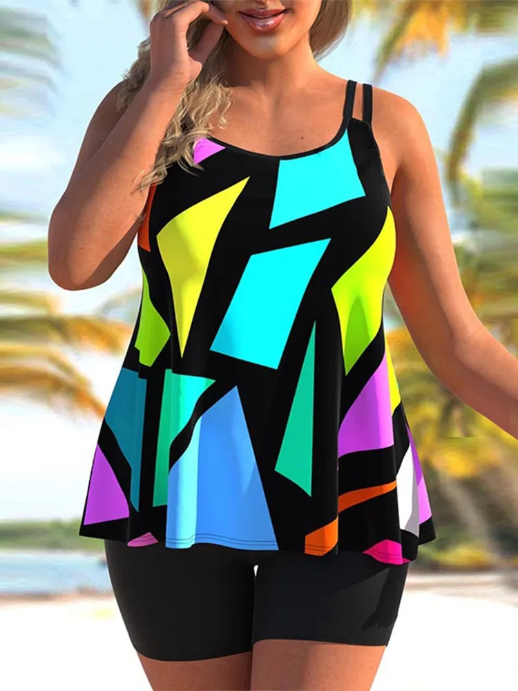 Tankini Plus Size Swimwear Women Bikini Set Woman Swimsuit Two-Piece Bathing Suit Beach Wear Swimming Suit Monokini S-5XL