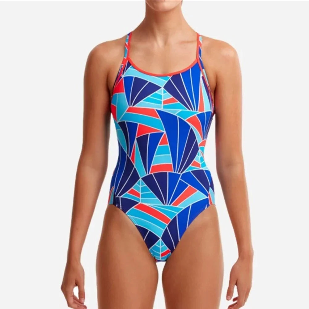 Colourful Design Woman Swimsuit One-piece Comfortable Swimwear Functional Training Swimsuit Open Water Swimming Clothing