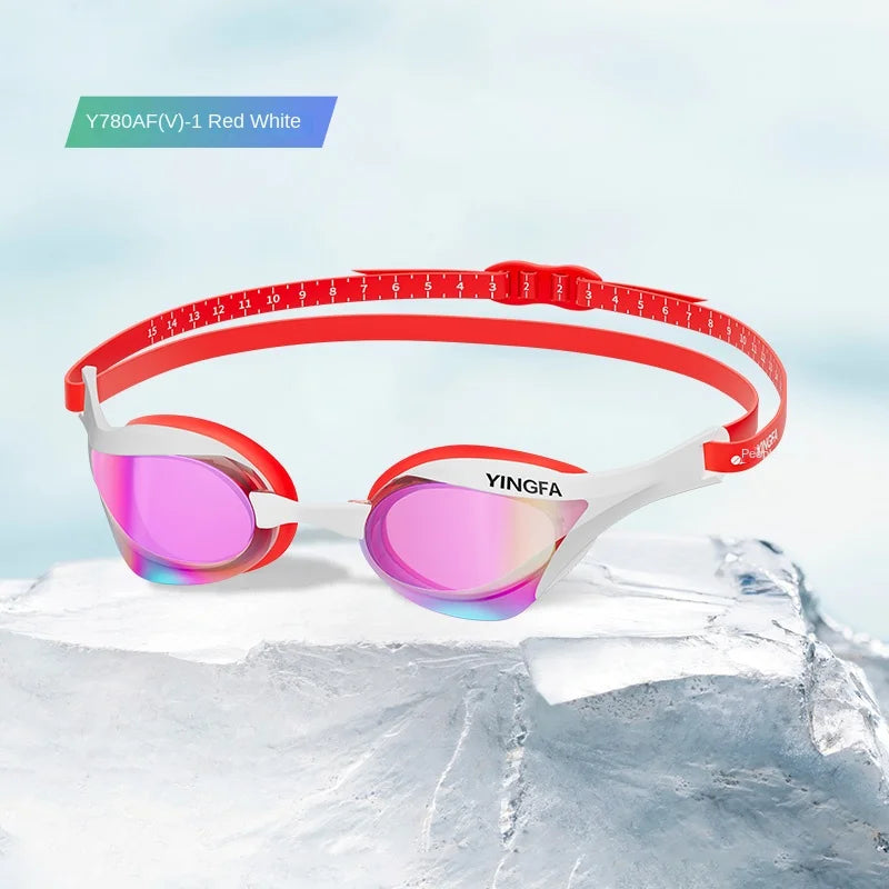 Yingfa Professional Swimming Goggles Waterproof Racing Electroplating Anti-Fog Diving Glasses With Replaceable nose buckle