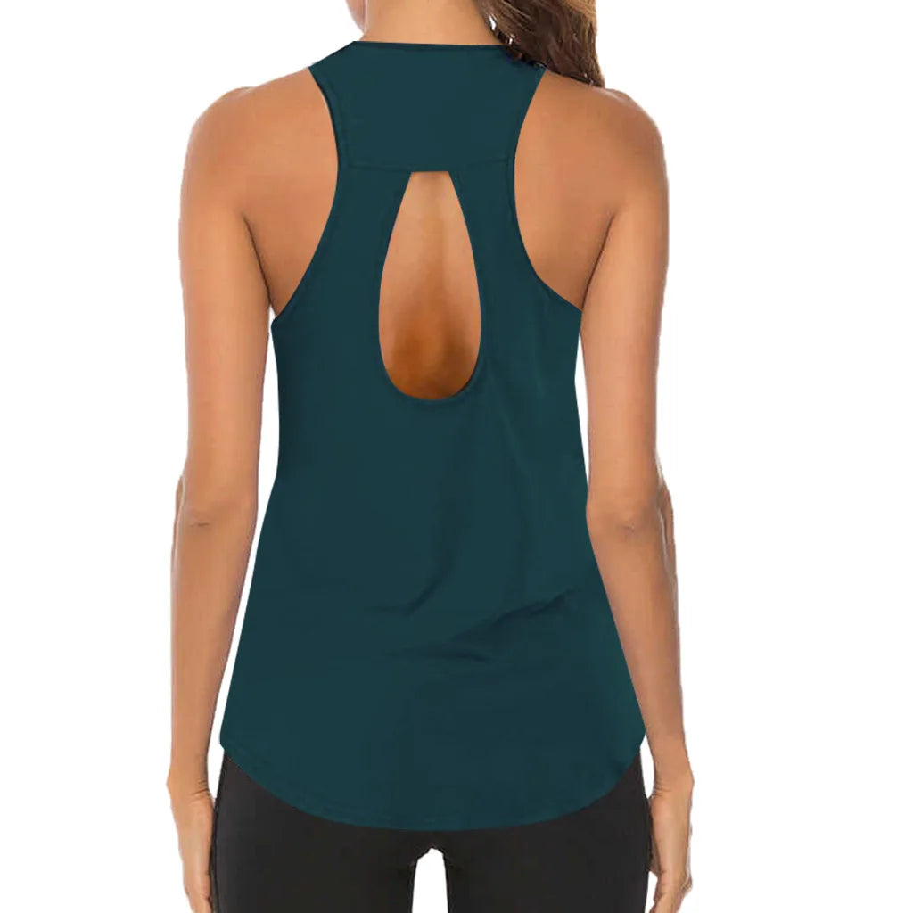 Colour Choies Women Yoga Tops Sexy Tank Tops Loose Thin Sports Vest Breathable Sleeveless T-shirt Gym Fitness Running Shirts Girls