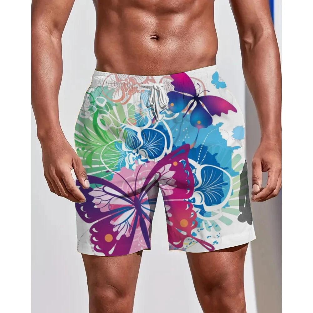 Summer Seasons Rendering Shorts Graffiti 3D Printing Men's Beach Pants Swimming Comfortable Quick Drying Fashion Youth Loose Men