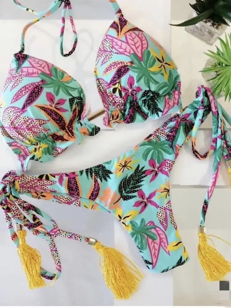 Bikinis Set Women Swimsuit Bandage Two-Piece Swimwear Brazilian Biquínis Beachwear Bathing Suit