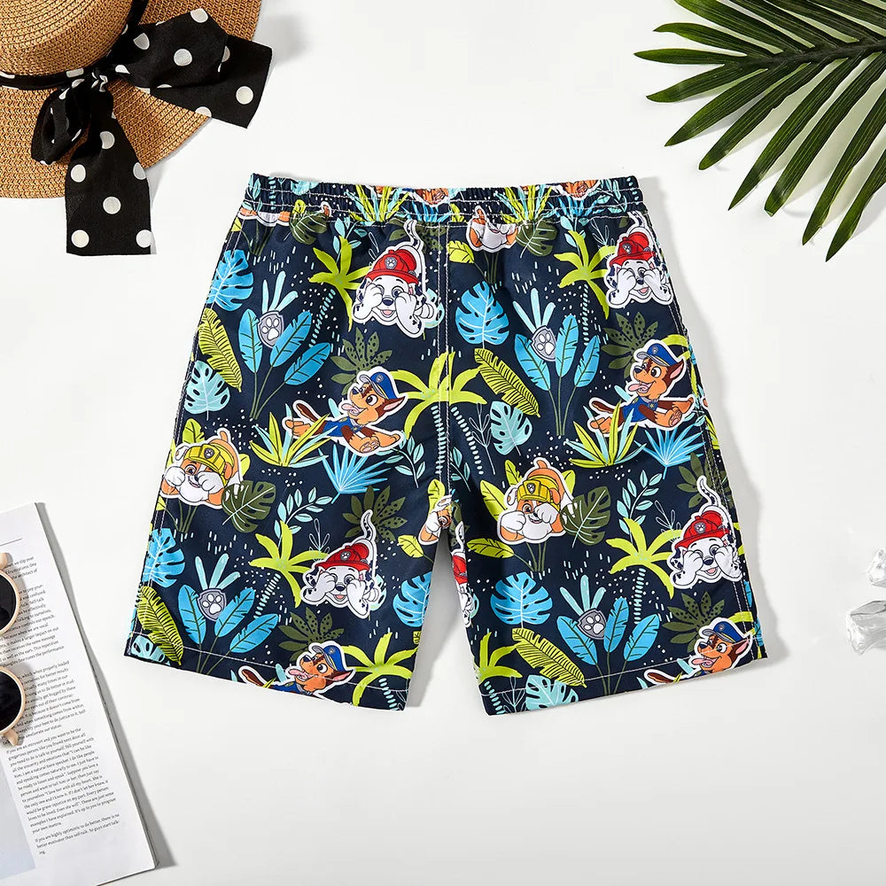 5-14Years Boys Cartoon Swimming Trunks Teen Boys Soft Beach Pants Holiday College Children's Beach Shorts