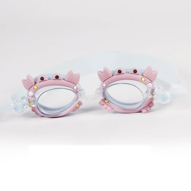 Professional Swimming Goggles Girl Cartoon Swim Glasses with Ear Plug Waterproof Anti Fog Swim Eyewear For Children Kids Gifts