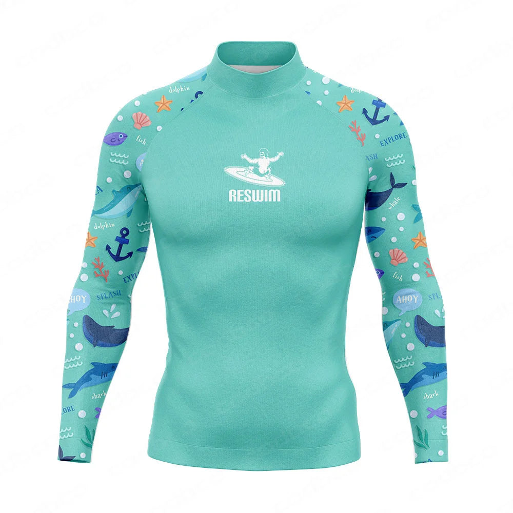 Men's UV Protection Rash Guards Diving Swimwear Long Sleeve Surfing Suits Swimming T-shirt Swimsuit Beach Clothes Rashguard