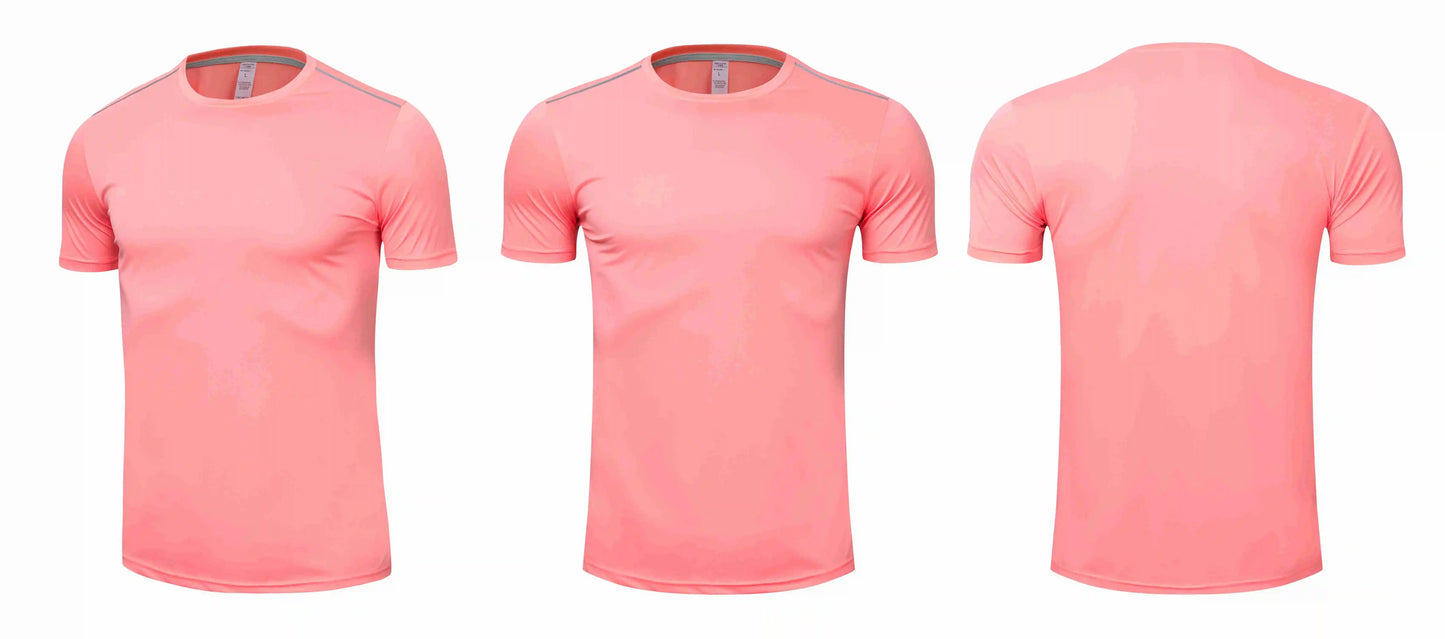 High quality spandex Men Women Kids Running T Shirt Quick Dry Fitness Shirt Training exercise Clothes Gym Sports Shirts Tops