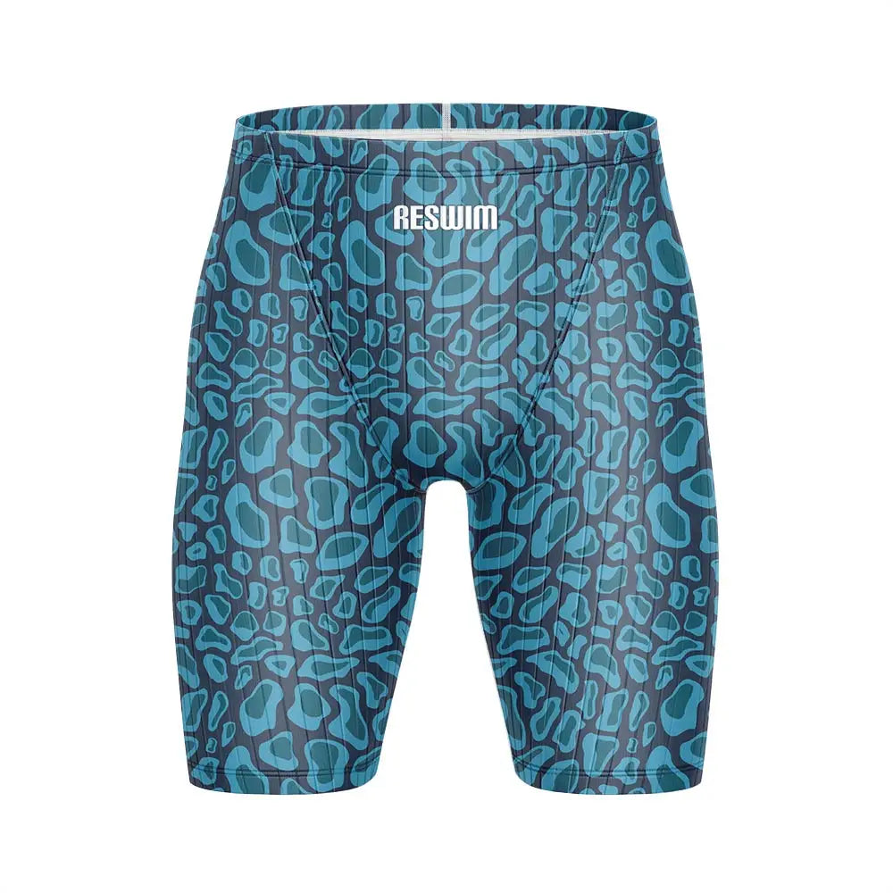 Summer Men's Pro Swim Jammer Athletic Practice Knee-Length Swimsuit Short Lycra Swimming Trunks Beach Tights Shorts Surf Pants