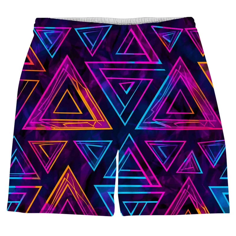 Colorful Psychedelic Pattern Beach Shorts For Men 3d Print Personality Short Pants Summer Fashion Male Quick Dry Swimming Trunks