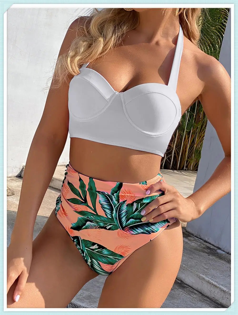 Push Up Swimsuit Women High Waist Bikini Set Butterfly Print Swimwear Female Padded Bathing Suit Swimming Beachwear Summer