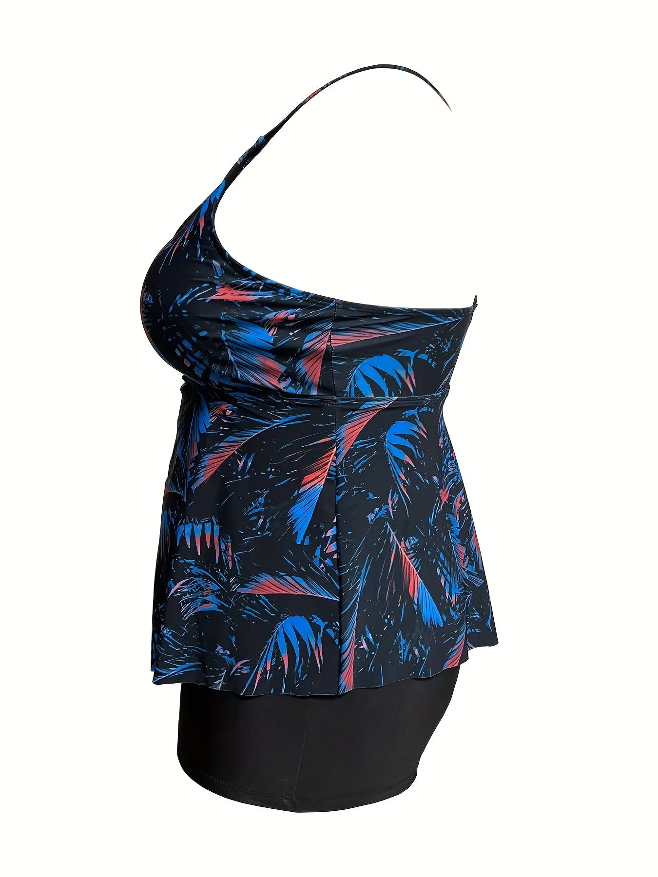 Two Pieces Swimsuit Large Plus Size Tankini Beach Dress Printed Swimwear Women Bathers Swimming Bathing Swim Suit Female