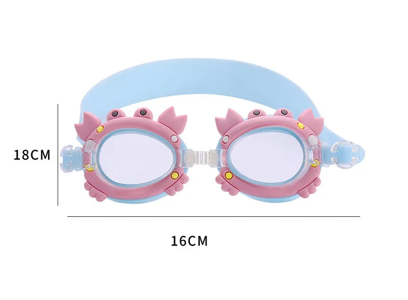 Professional Swimming Goggles Girl Cartoon Swim Glasses with Ear Plug Waterproof Anti Fog Swim Eyewear For Children Kids Gifts
