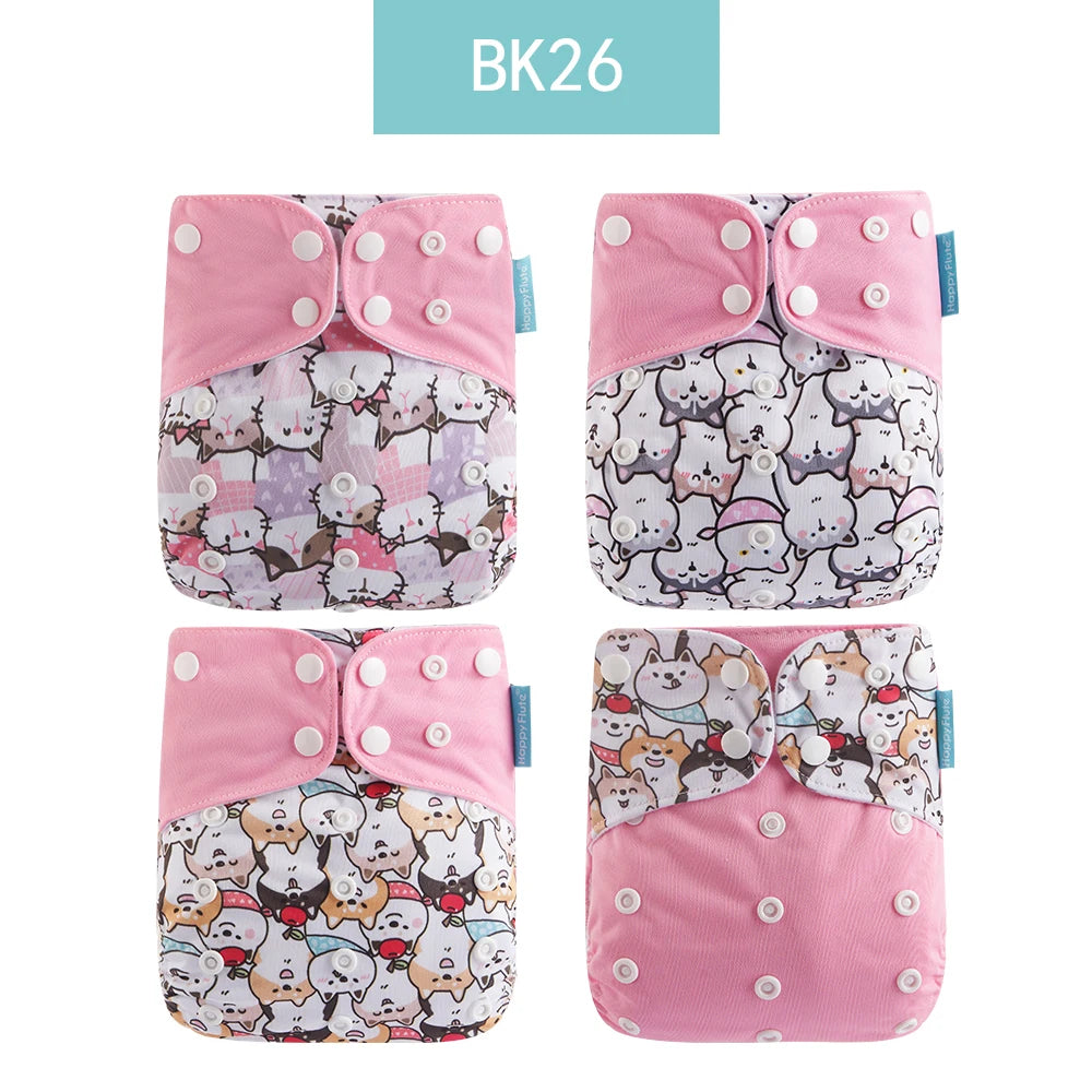 Happyflute Fashion Style Baby Swim Nappy 4Pcs/Set Diaper Cover Waterproof & Reusable Cloth Diaper