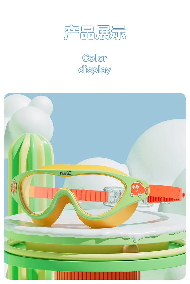 Children's Swimming Goggles Waterproof Anti-fog HD Diving Goggle Transparent Large Frame Professional Swimming Glasses Equipment