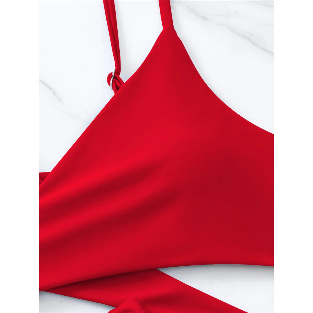 S - XL 7 Colors V Neck High Waist Bikini Female Swimsuit Women Swimwear Two-pieces Bikini set Bather Bathing Suit Swim