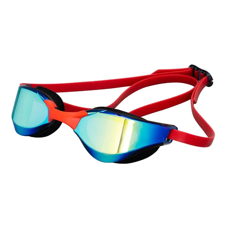 Professional Adult Swim Goggles Waterproof Fog-proof Racing Goggles Men Women Cool Silver Plated Swimming Equip