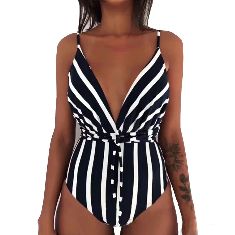 9 Color Options Print One Piece Swimwear Women Beach Monokini Swimsuit Trikini
