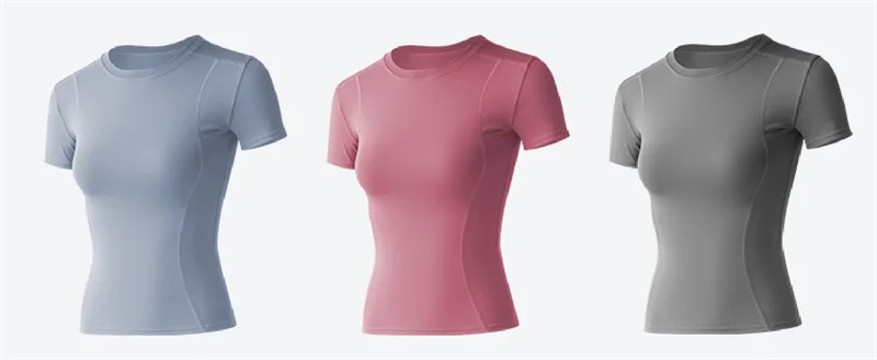 Aiithuug Short Sleeve Yoga Shirts Running Shirt Gym Workout Quick Dry Soft Tops Compress Sports T Shirt Simple Elastic Crop Top