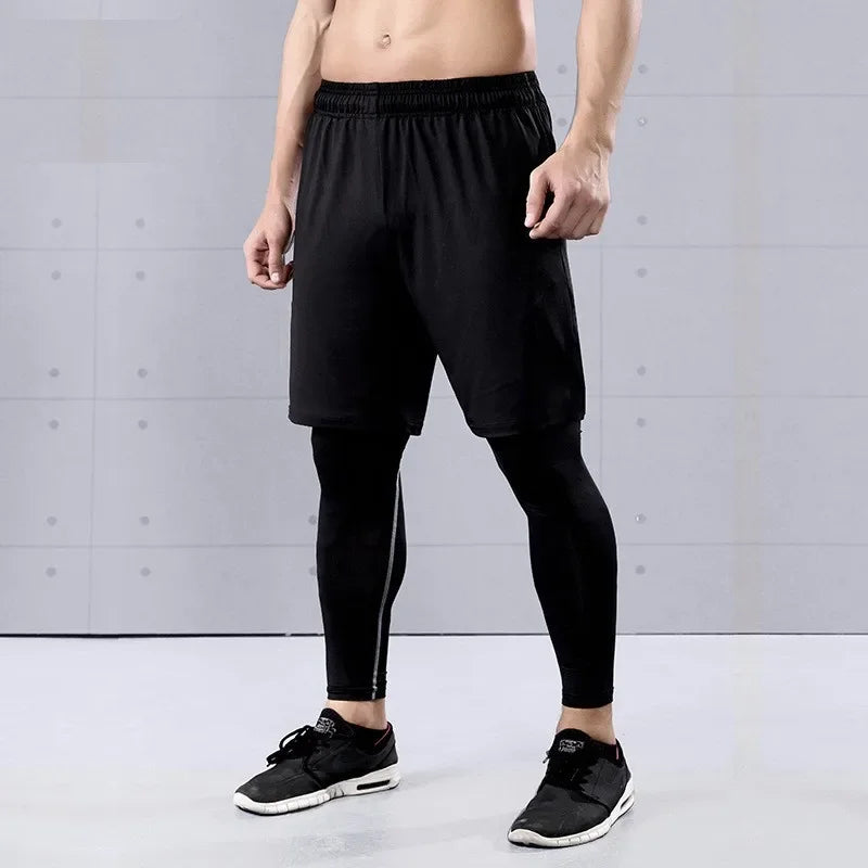 PRO Men's Sports Basketball Leggings High Elasticity Quick Drying Fitness Running Compression Training Gym Pants